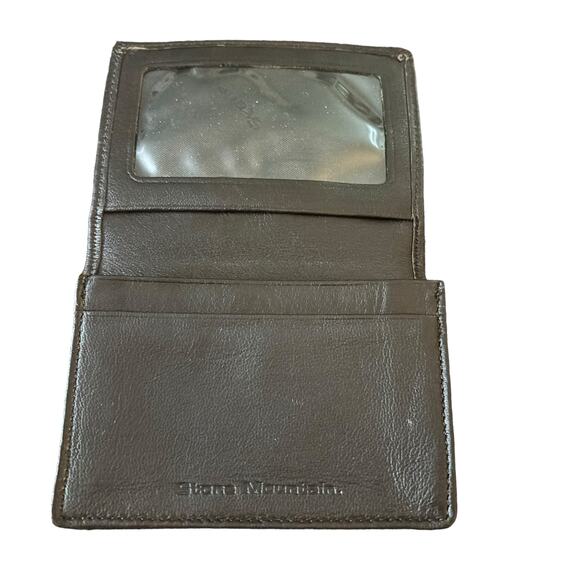 Stone Mountain Mens Leather Wallet Card Slots License Window Black - Picture 1 of 6